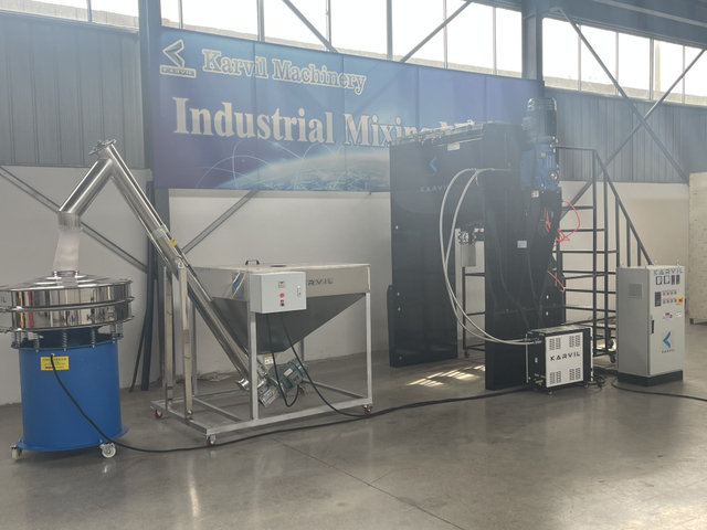 1000L Horizontal Ribbon Mixer with Conveyor